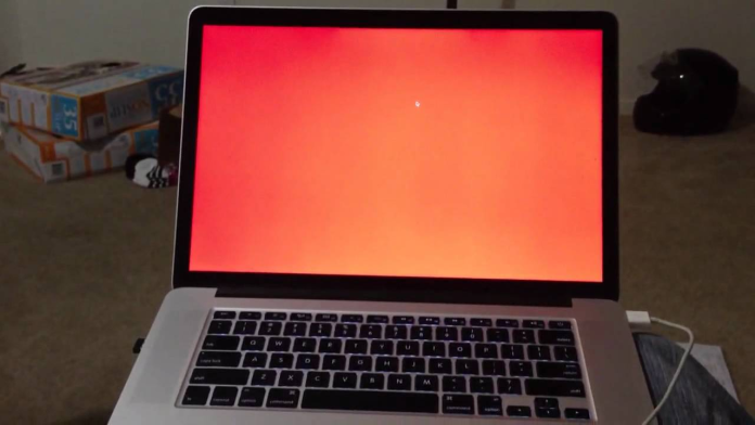 macbook pro orange screen